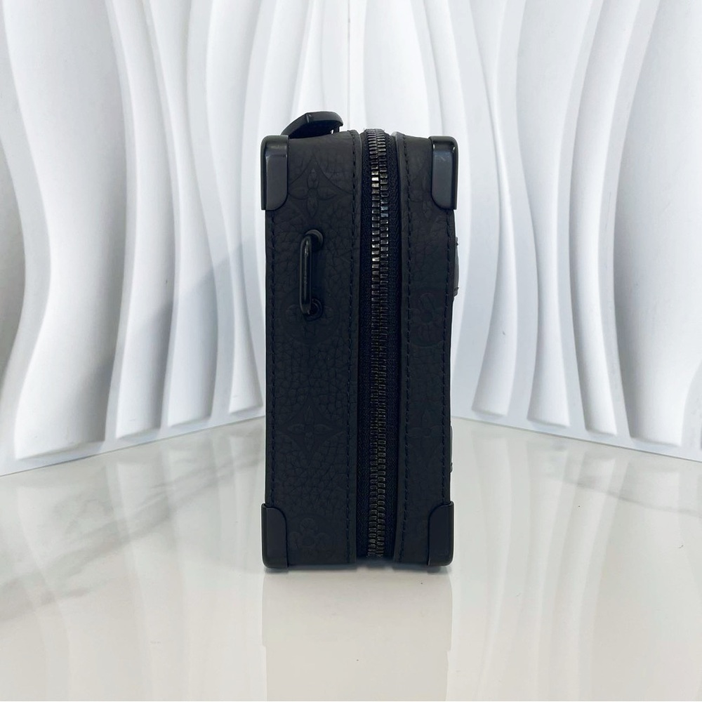 Louis Vuitton Black Monogram Embossed Leather Soft Trunk Crossbody Bag - Picture 5 of 12